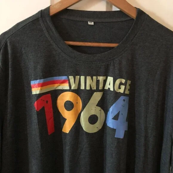 NWOT Vintage 1964 Gray 5XL T-Shirt - Picture 4 of 10